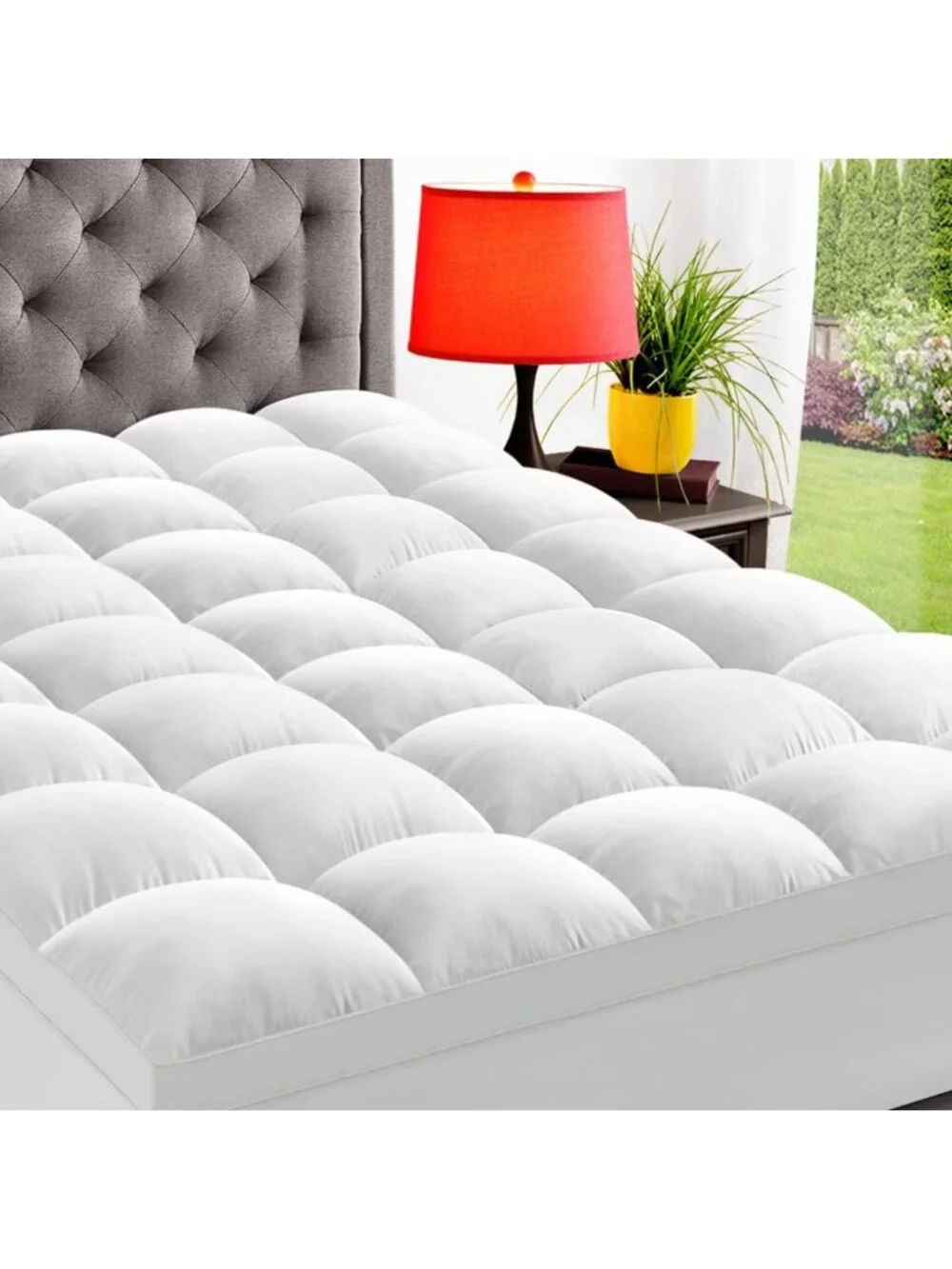 Extra Thick Pillow Top Queen Mattress Topper - Plush Comfort & Support Pad